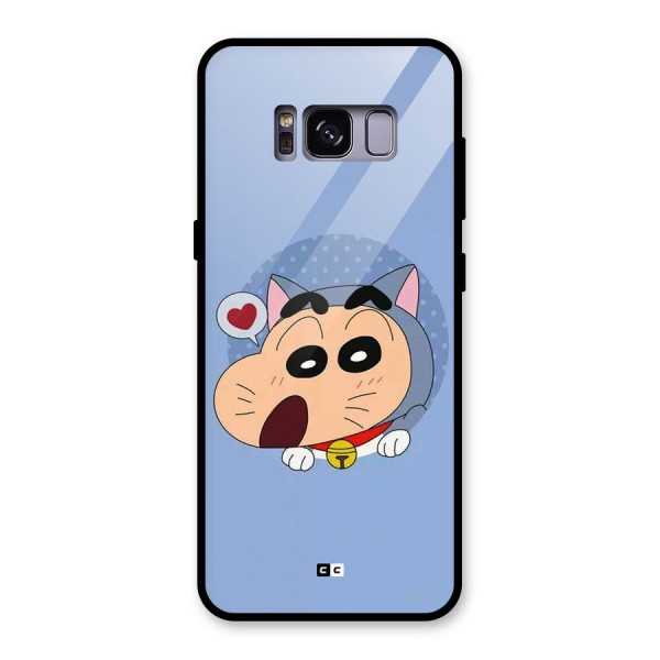 Cat Shinchan Glass Back Case for Galaxy S8