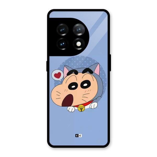 Cat Shinchan Glass Back Case for OnePlus 11