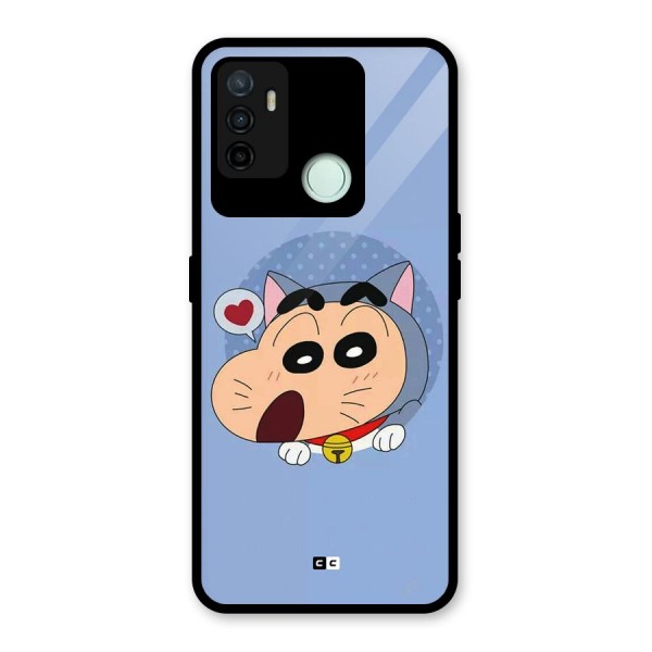 Cat Shinchan Glass Back Case for Oppo A53