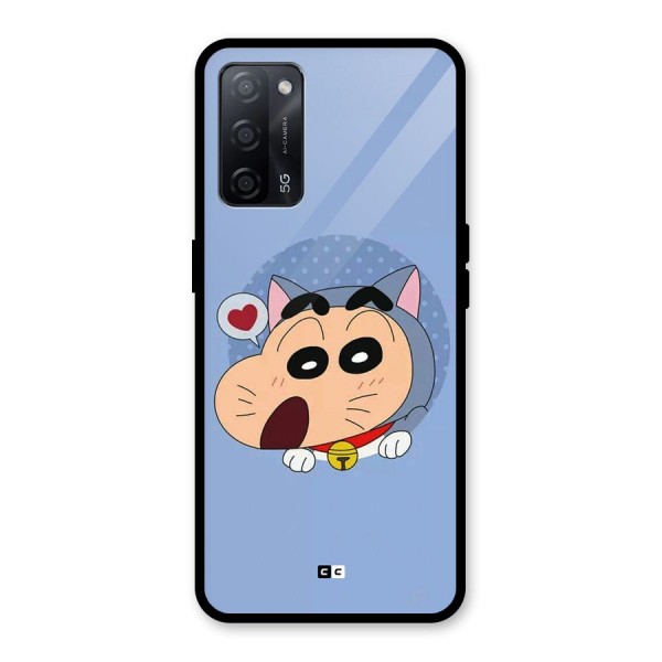 Cat Shinchan Glass Back Case for Oppo A53s 5G