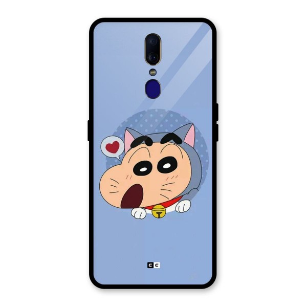 Cat Shinchan Glass Back Case for Oppo F11