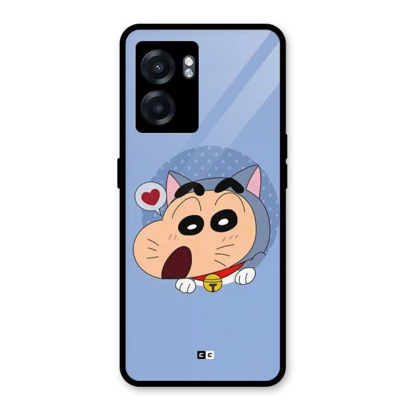 Cat Shinchan Glass Back Case for Oppo K10 (5G)