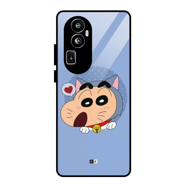 Cat Shinchan Glass Back Case for Oppo Reno10 Pro Plus