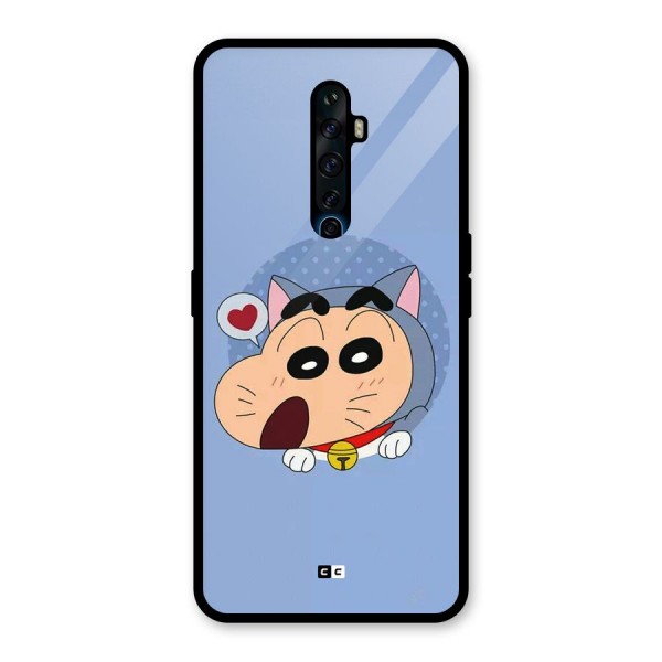 Cat Shinchan Glass Back Case for Oppo Reno2 F