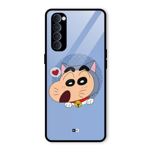 Cat Shinchan Glass Back Case for Oppo Reno4 Pro