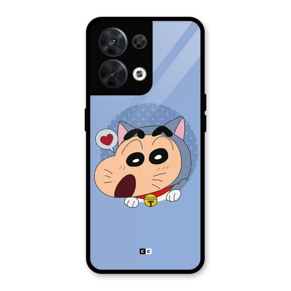 Cat Shinchan Glass Back Case for Oppo Reno8 5G