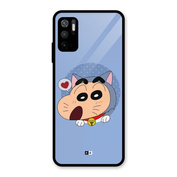 Cat Shinchan Glass Back Case for Poco M3 Pro 5G