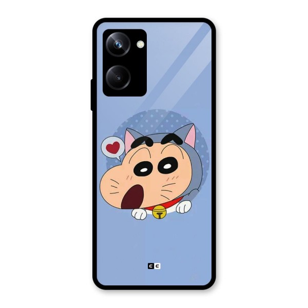 Cat Shinchan Glass Back Case for Realme 10 Pro