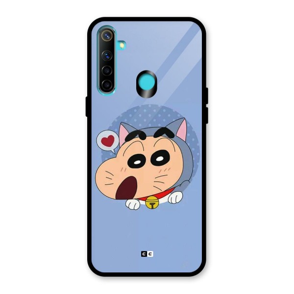 Cat Shinchan Glass Back Case for Realme 5