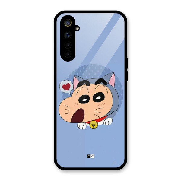 Cat Shinchan Glass Back Case for Realme 6