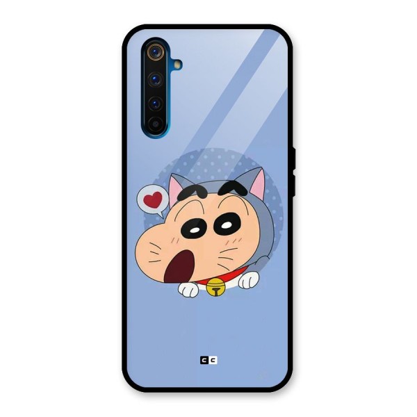 Cat Shinchan Glass Back Case for Realme 6 Pro