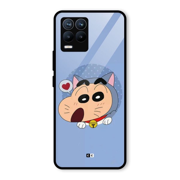 Cat Shinchan Glass Back Case for Realme 8