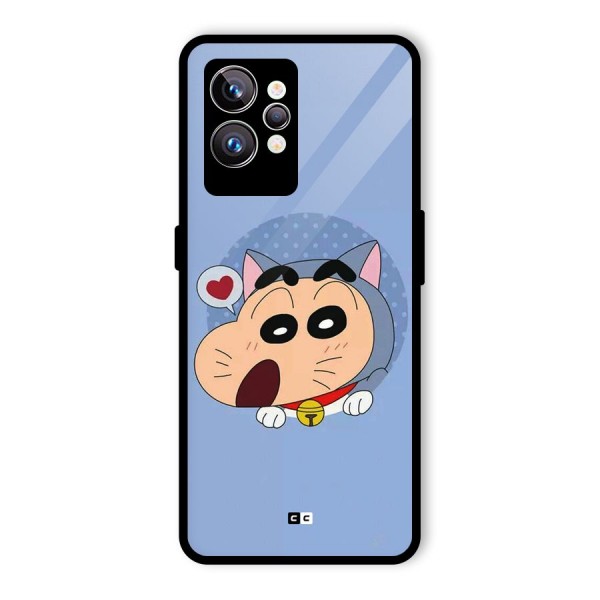 Cat Shinchan Glass Back Case for Realme GT2 Pro