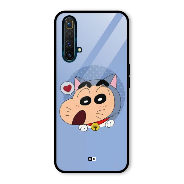 Cat Shinchan Glass Back Case for Realme X3 SuperZoom