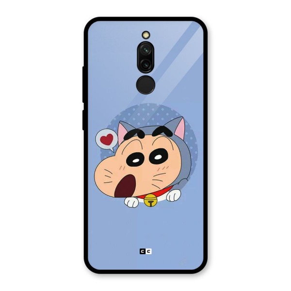 Cat Shinchan Glass Back Case for Redmi 8