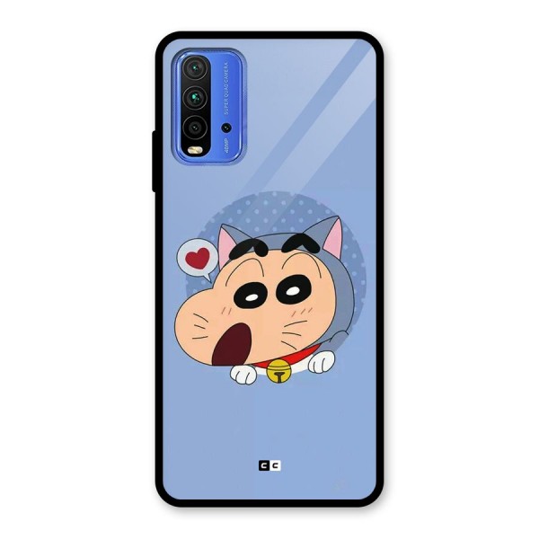 Cat Shinchan Glass Back Case for Redmi 9 Power