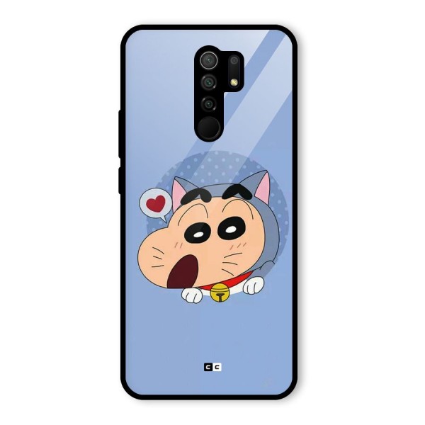 Cat Shinchan Glass Back Case for Redmi 9 Prime