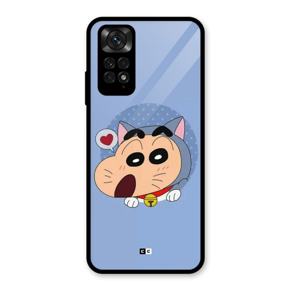 Cat Shinchan Glass Back Case for Redmi Note 11S