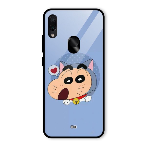 Cat Shinchan Glass Back Case for Redmi Note 7S