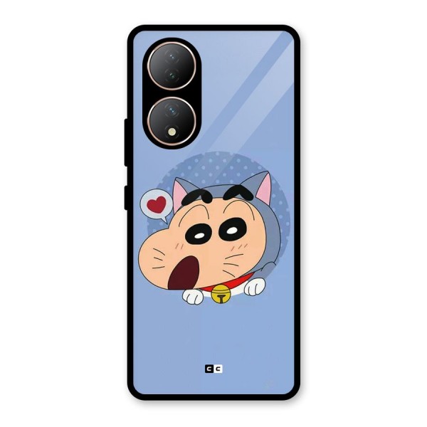 Cat Shinchan Glass Back Case for Vivo T2