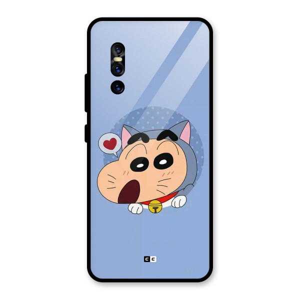 Cat Shinchan Glass Back Case for Vivo V15 Pro