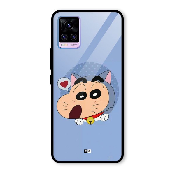 Cat Shinchan Glass Back Case for Vivo V20 Pro