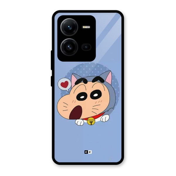 Cat Shinchan Glass Back Case for Vivo V25