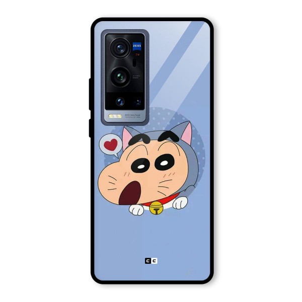 Cat Shinchan Glass Back Case for Vivo X60 Pro Plus