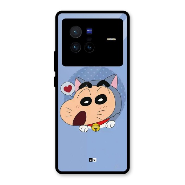 Cat Shinchan Glass Back Case for Vivo X80