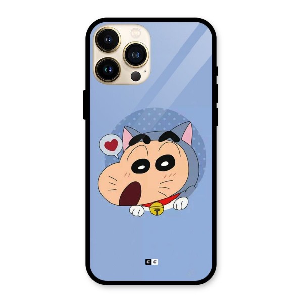 Cat Shinchan Glass Back Case for iPhone 13 Pro Max