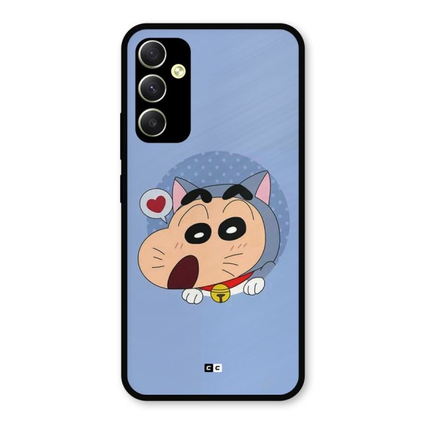 Cat Shinchan Metal Back Case for Galaxy A34