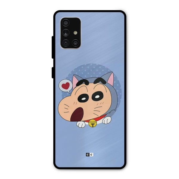 Cat Shinchan Metal Back Case for Galaxy A71