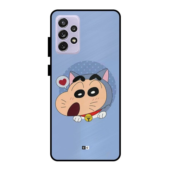 Cat Shinchan Metal Back Case for Galaxy A72