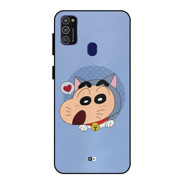 Cat Shinchan Metal Back Case for Galaxy M21