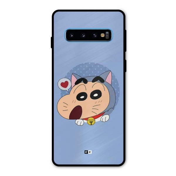 Cat Shinchan Metal Back Case for Galaxy S10