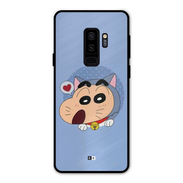 Cat Shinchan Metal Back Case for Galaxy S9 Plus