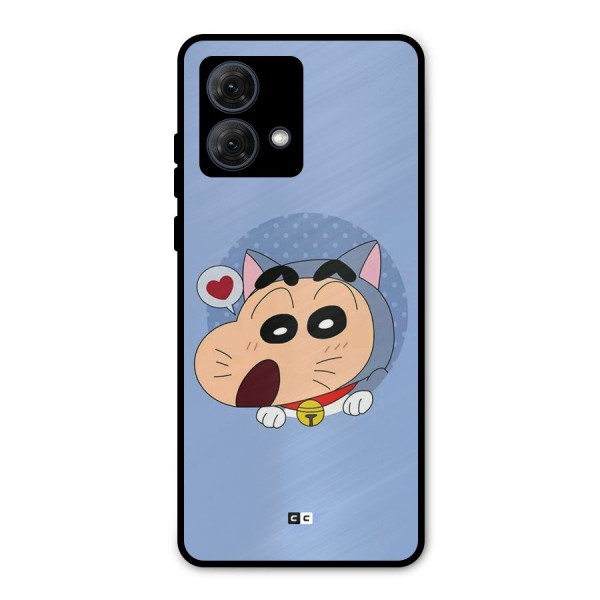 Cat Shinchan Metal Back Case for Moto G84