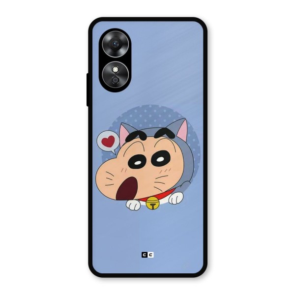 Cat Shinchan Metal Back Case for Oppo A17