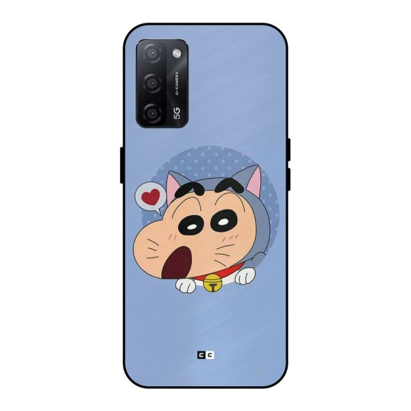 Cat Shinchan Metal Back Case for Oppo A53s 5G