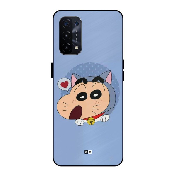 Cat Shinchan Metal Back Case for Oppo A74 5G