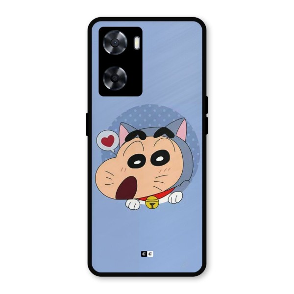 Cat Shinchan Metal Back Case for Oppo A77s