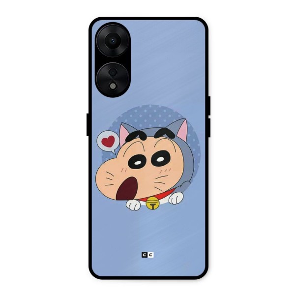 Cat Shinchan Metal Back Case for Oppo A78 5G