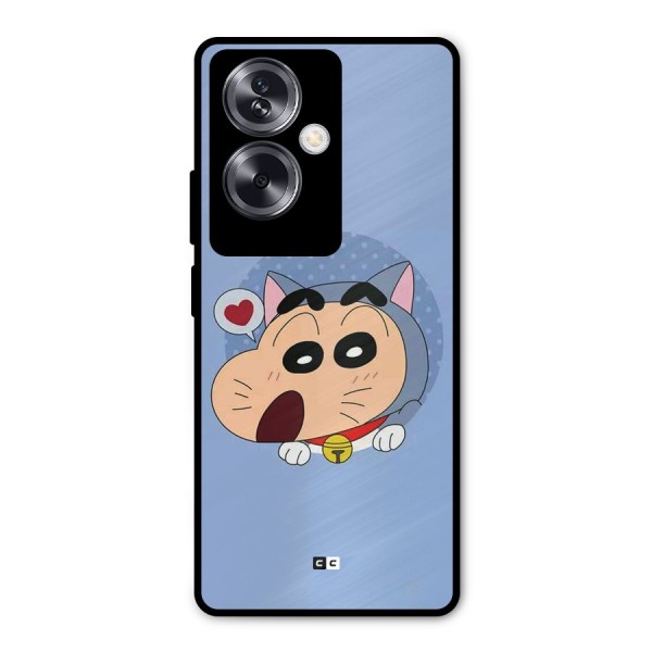 Cat Shinchan Metal Back Case for Oppo A79 5G