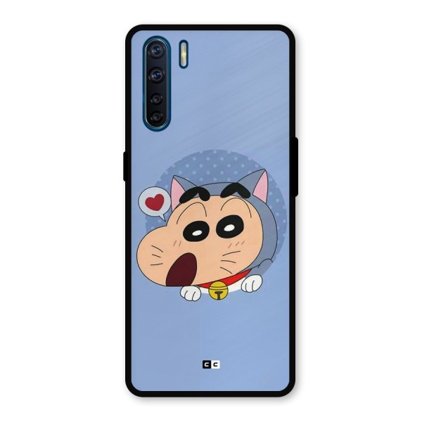 Cat Shinchan Metal Back Case for Oppo F15