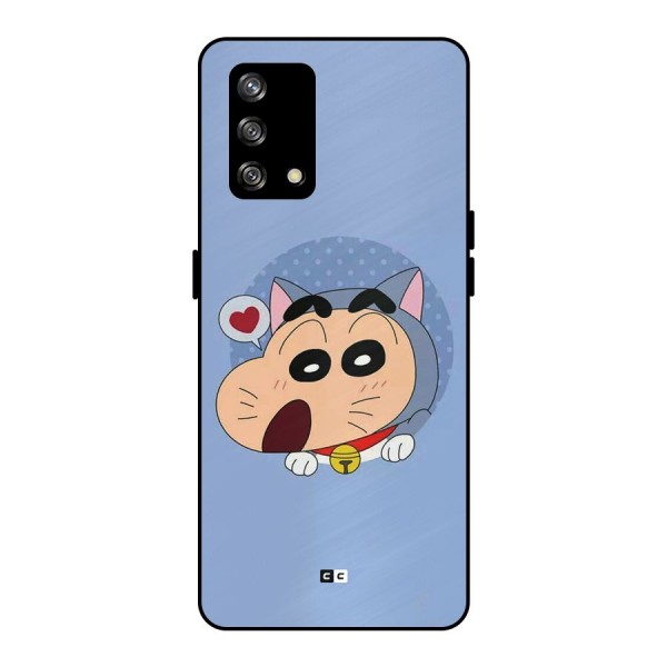 Cat Shinchan Metal Back Case for Oppo F19