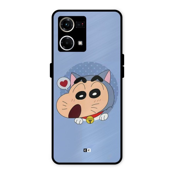 Cat Shinchan Metal Back Case for Oppo F21 Pro 4G