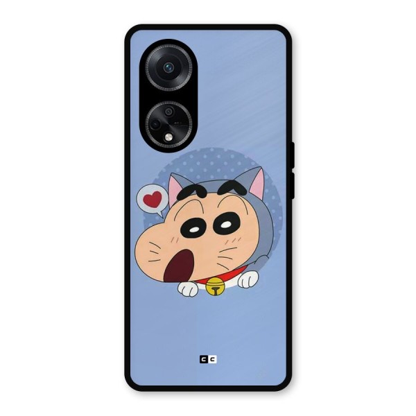 Cat Shinchan Metal Back Case for Oppo F23