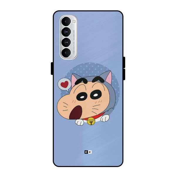 Cat Shinchan Metal Back Case for Oppo Reno4 Pro