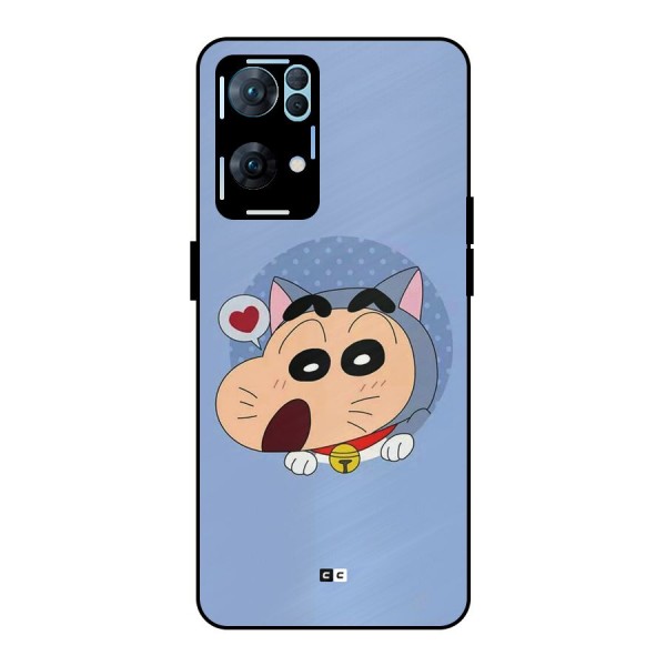 Cat Shinchan Metal Back Case for Oppo Reno7 Pro 5G