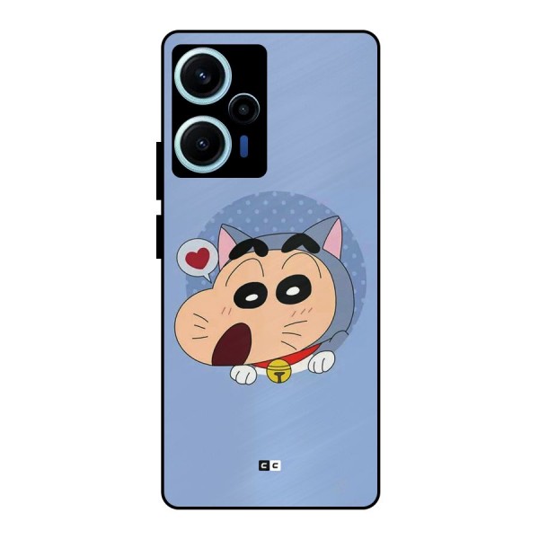 Cat Shinchan Metal Back Case for Poco F5